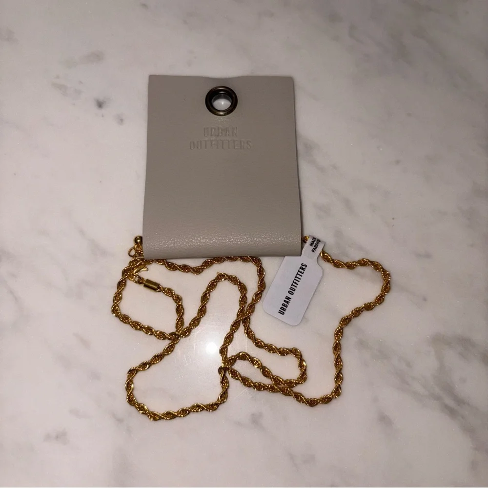Urban Outfitters NWT Gold Twist 23” Rope Chain Necklace One Size